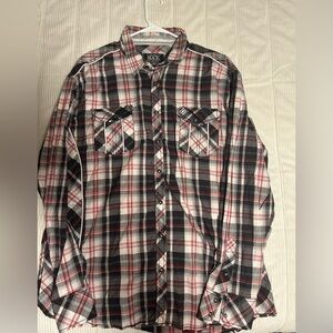 BKE Shirt Mens XXL Long Sleeve Athletic Fit Pearl Snap Buckle Western